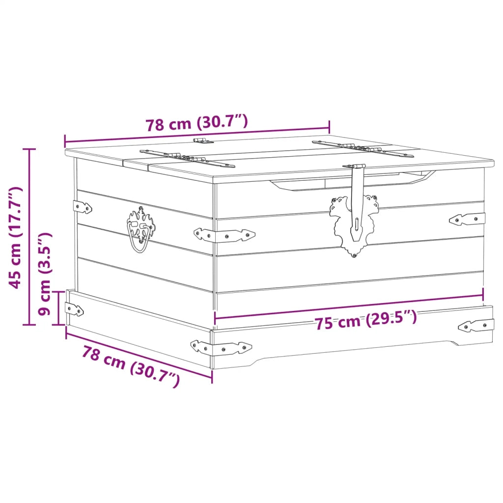 storage box Bianco 78 x 78 x 45 cm Pino massello CFW5963281