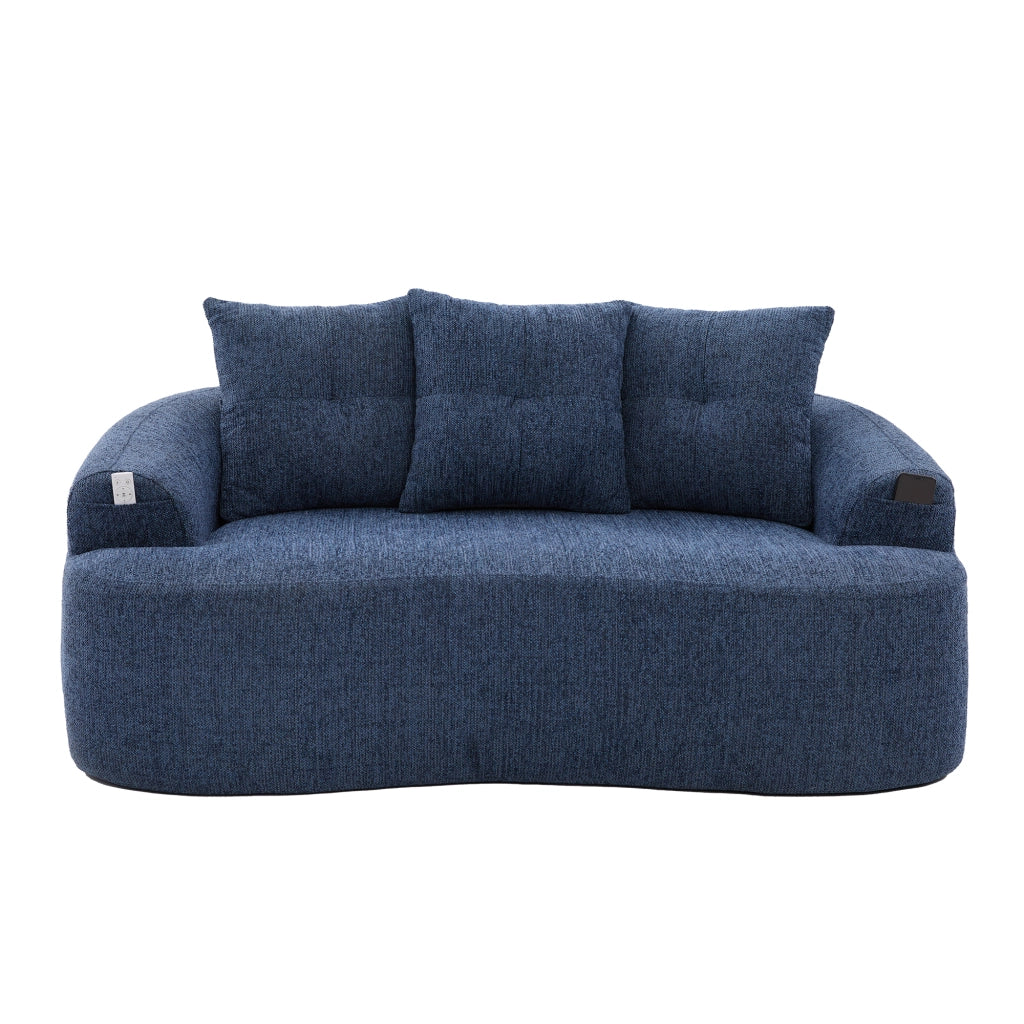 Divano 2 Posti Chenille con Cuscini ¨C MINIMAL ¨C Grigio/Beige, Morbido, Compatto