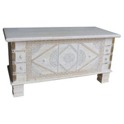 Baule in legno blu 90x40x45h cm