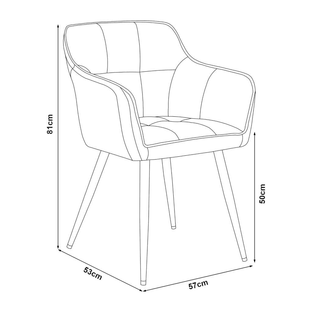 Set di 2 sedie da pranzo/soggiorno/cucina dal design moderno 81 x 57 x 53 cm beige/nero 03_0009604