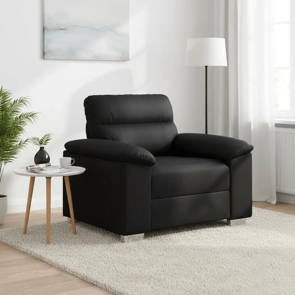 Poltrona | Sedia Relax Nera 100x81x84 cm in Similpelle