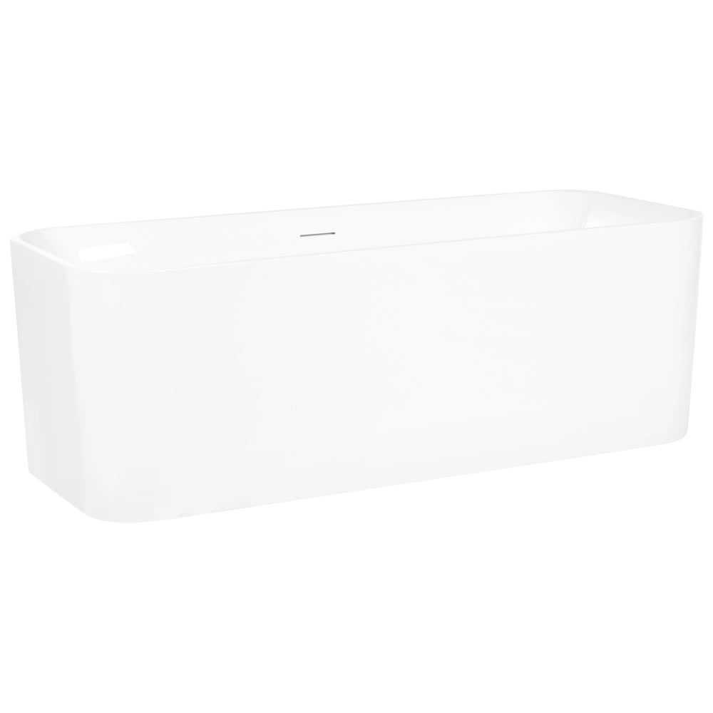 Vasca da bagno freestanding ovale moderna in acrilico bianco 1700 x 700 mm con sistema di troppo pieno