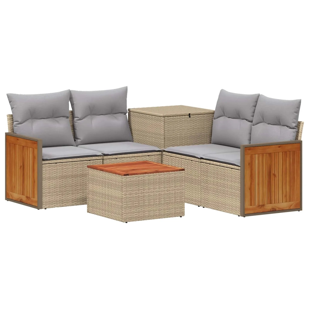 Set di divani 6 pz Beige e Grigio Chiaro 3447725