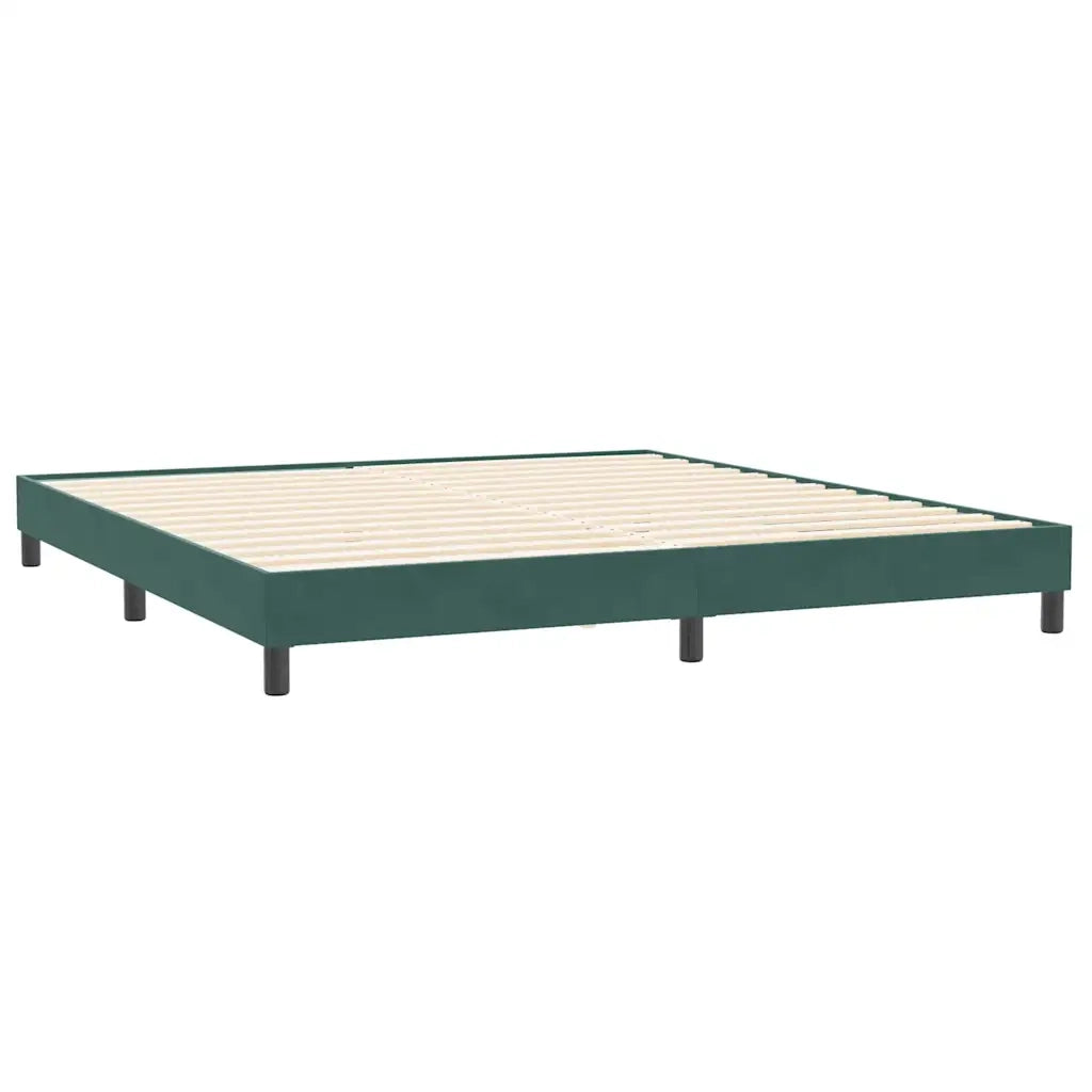 Giroletto a Molle con Materassi Verde Scuro 180x220 cm Velluto 3317496