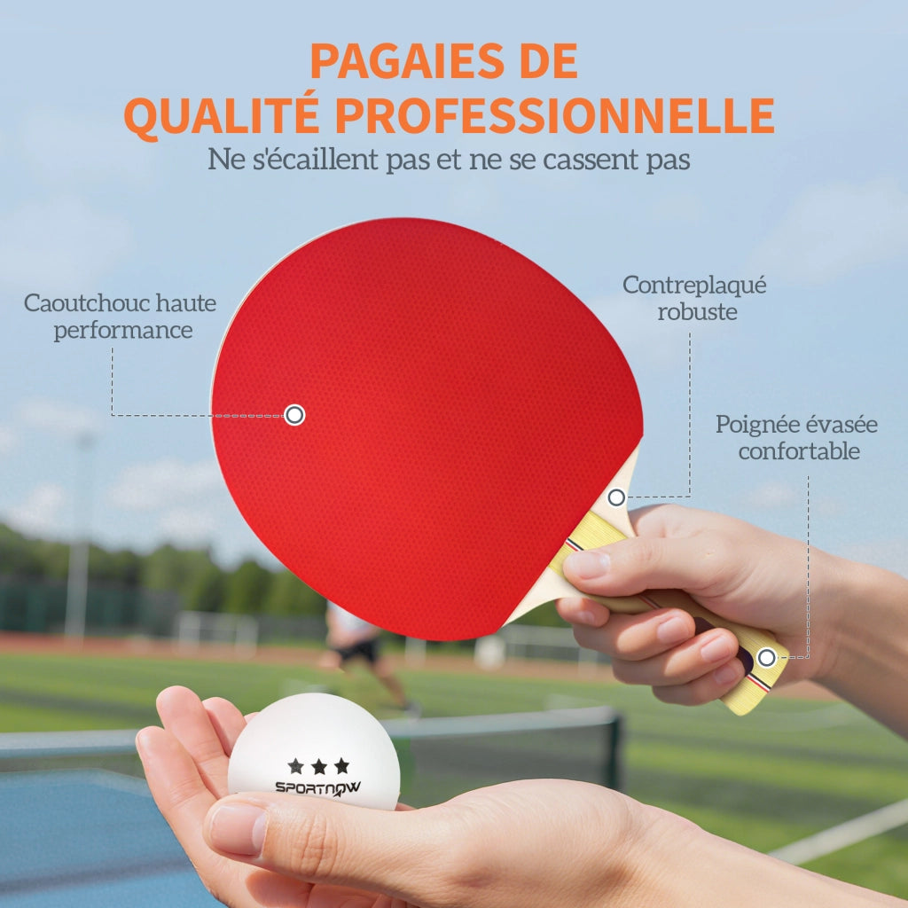 Set da ping pong 4 racchette 8 palline 1 borsa ¨C Minimal ¨C per amatori e principianti