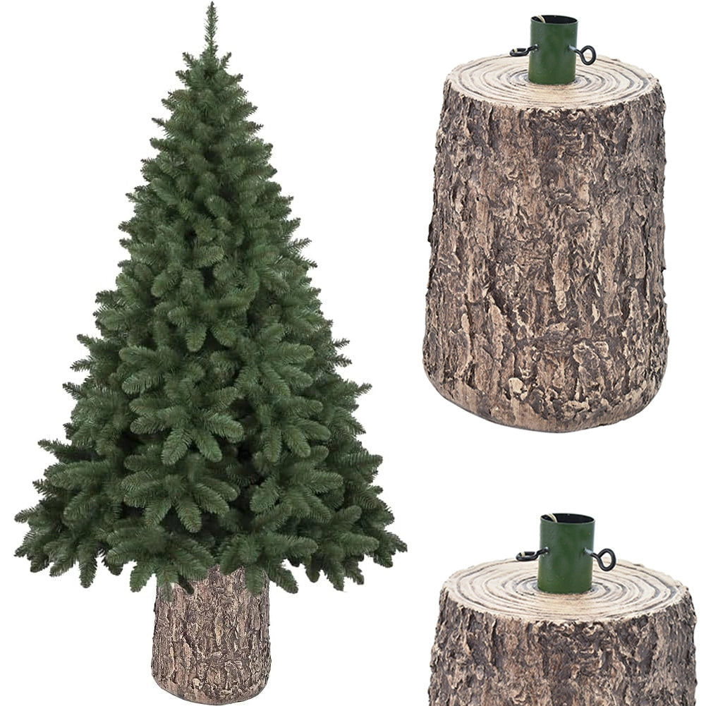 Base Supporto per Albero di Natale Tronco Natalizio 55 cm Realistico Universale