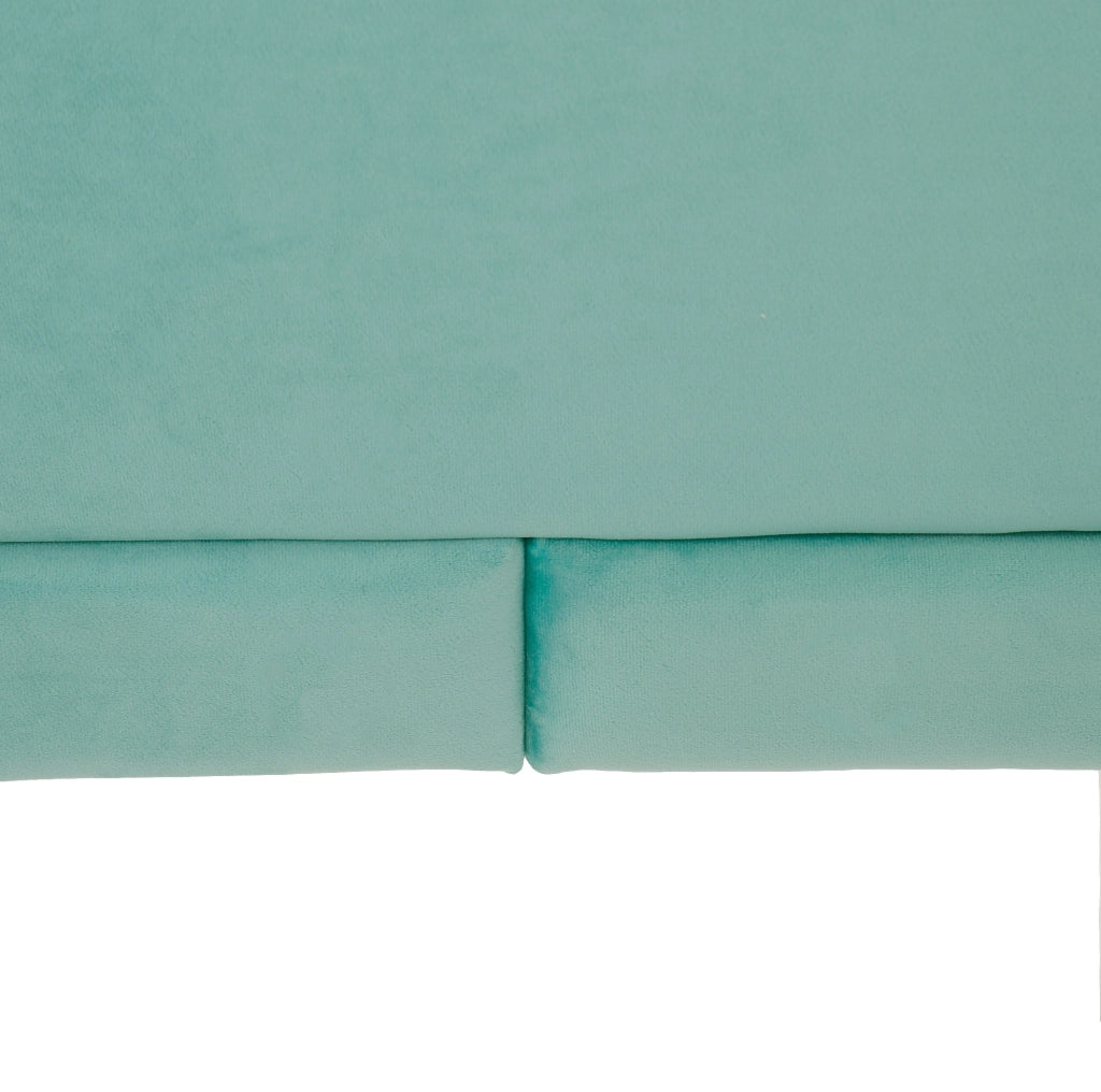 Letto per bambini 140x200 cm a forma di auto con scivolo e scala in velluto blu-verde
