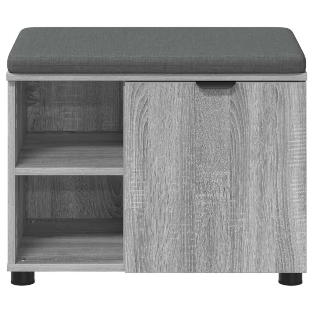 Panca per ingresso con cuscino Sonoma grigia 60 x 38 x 46 cm