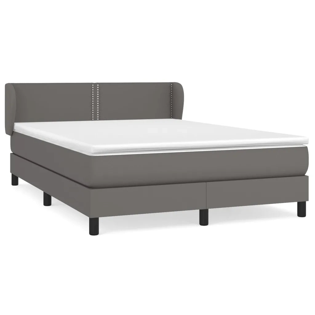 Giroletto a Molle con Materasso Grigio 140x200 cm in Similpelle