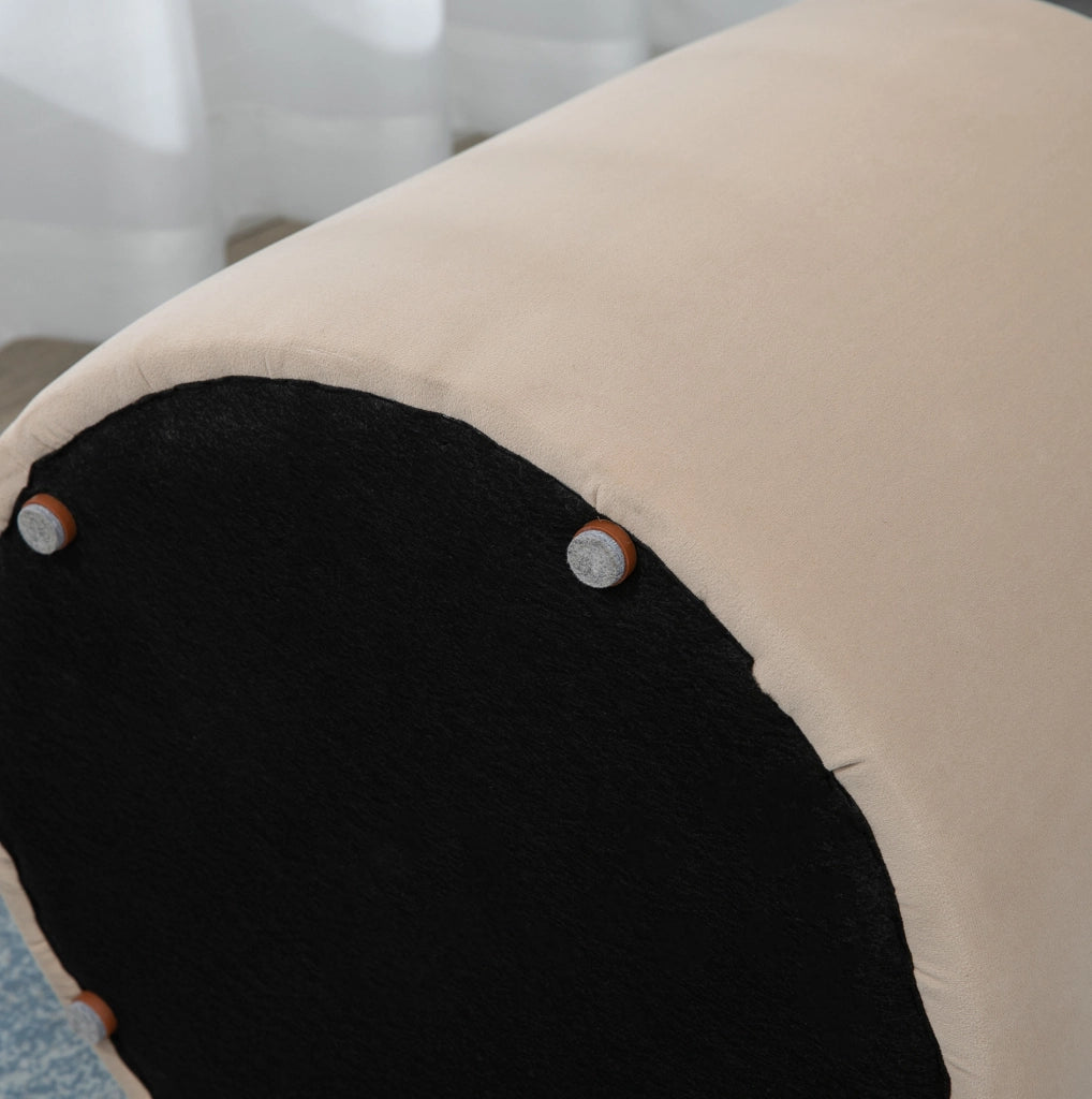 Pouf contenitore rotondo beige con coperchio reversibile Ø44 cm
