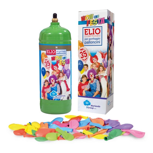 BOMBOLA ELIO CON PALLONCINI KIT PARTY- 1,7 L  - 35 palloncini- senza- pezzi 1