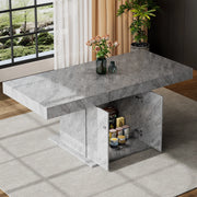 Tavolo da pranzo allungabile con vano contenitore in truciolare e metallo grigio 140/180 × 80 × 76 cm