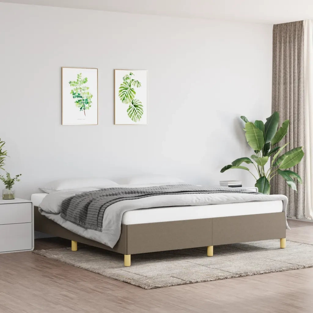 Struttura Letto a Rete a Molle Tortora 160x200 cm in Tessuto