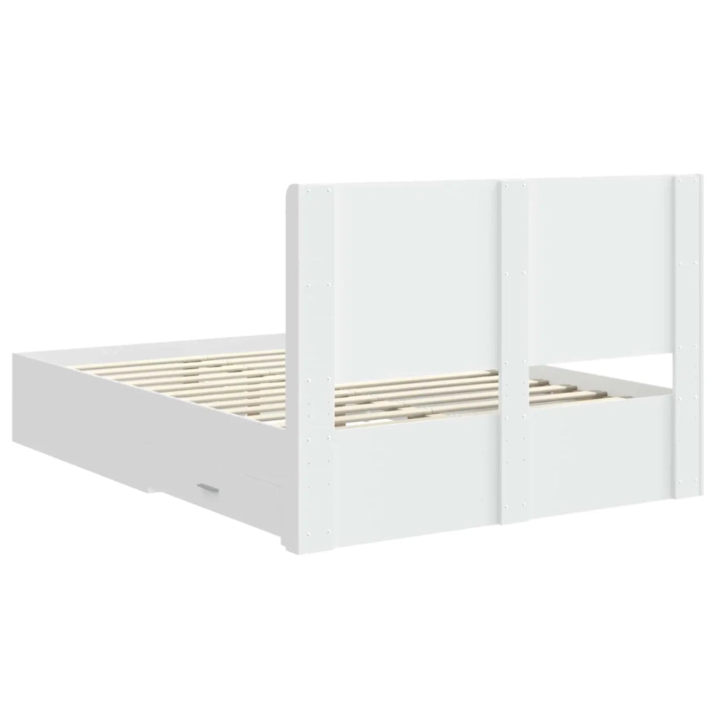 Struttura del letto con stoccaggio e testata Bianco 3414101