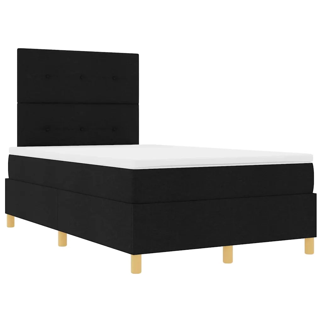 Letto a molle con materasso Nero 120 x 190 cm Tessuto 3339604