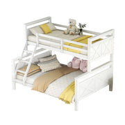 Letto a castello 90×200 cm e 140×200 cm; 3 posti; convertibile in 2 letti; senza materasso; bianco