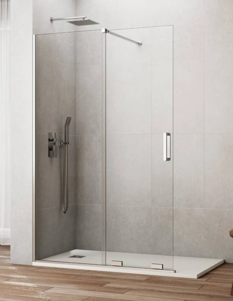 Porta doccia scorrevole 1+1 CIRENE (KENNA) Walk-in100 cm Profilo Cromo