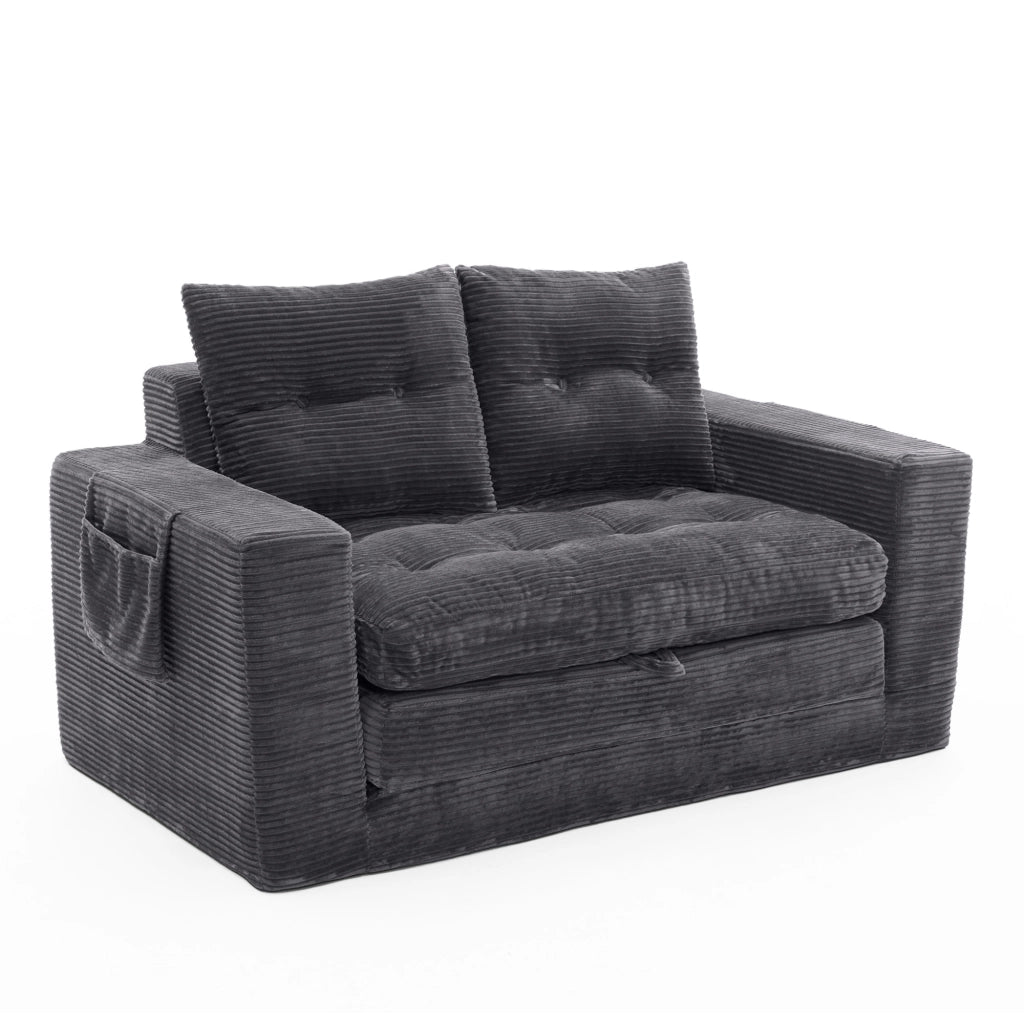 Divano 2 Posti con Braccioli Allargati e Tasche Laterali ¨C MINIMAL ¨C Grigio