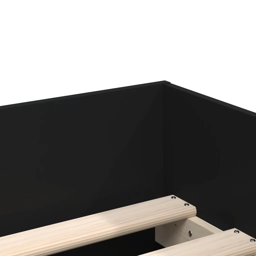 Giroletto-Struttura Letto Nero con Cassetti 75x190 cm Small Single 482499
