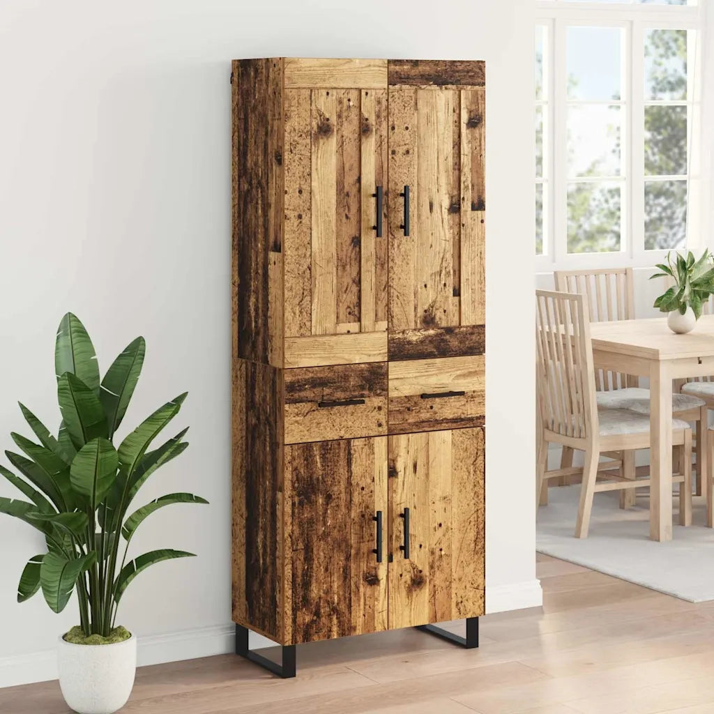 Credenza | Madia | Buffet da pranzo | Armadio da pranzo Legno vecchio 69,5 x 34 x 180 cm Legno multistrato