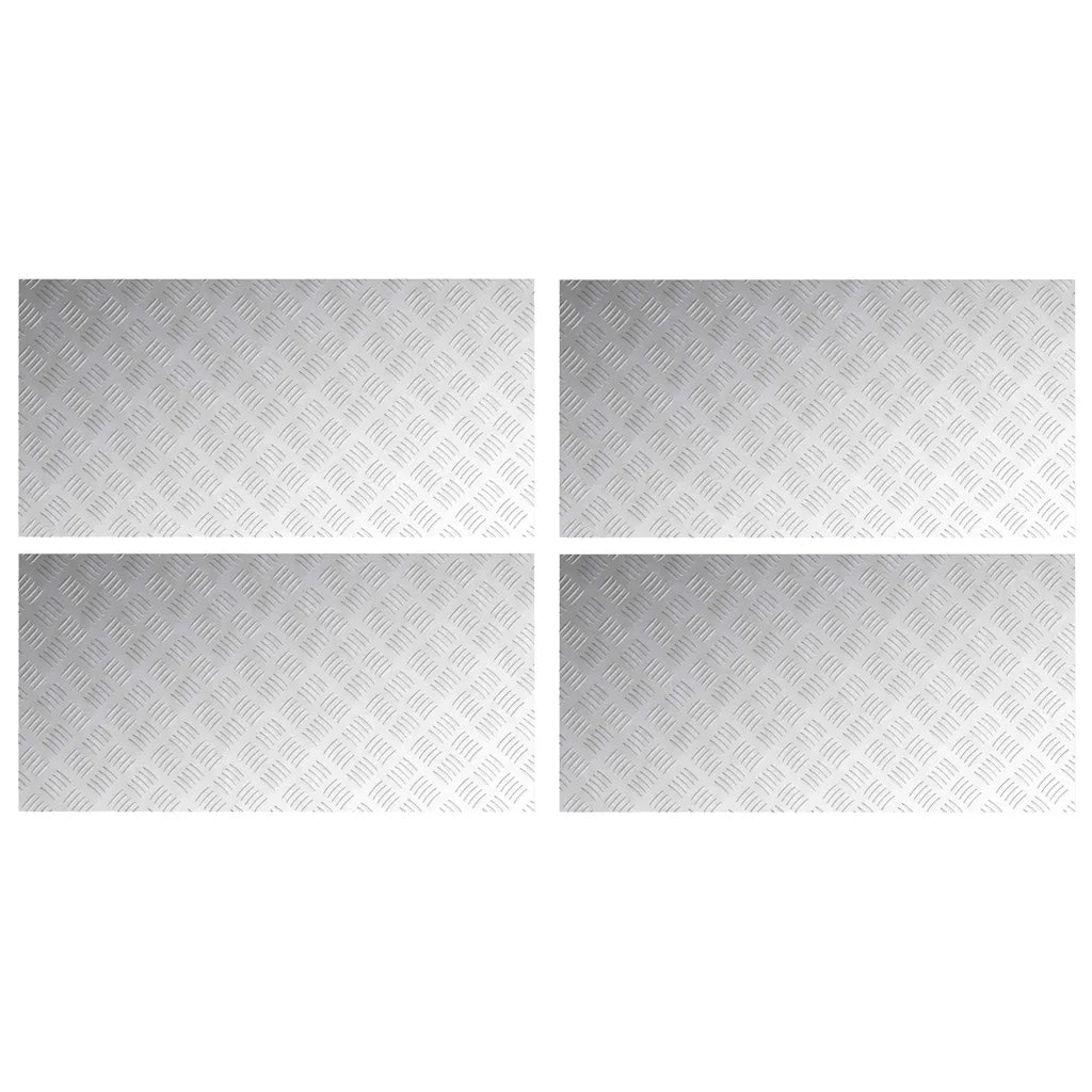 Gradini per Scale 4 pz | Tappetini per scale autoadesivi Argento 100 x 50 cm Alluminio