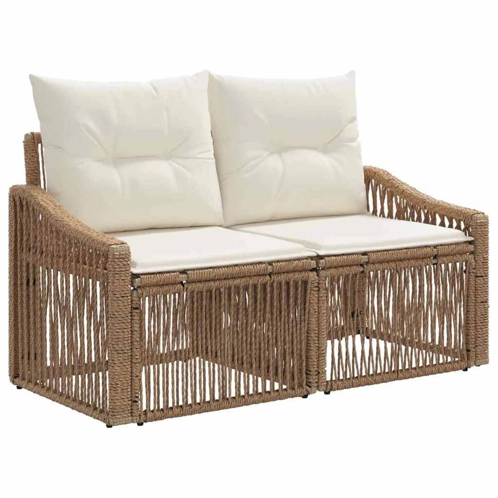 Set Divano da Giardino 5 pz Beige polyrattan 3436005