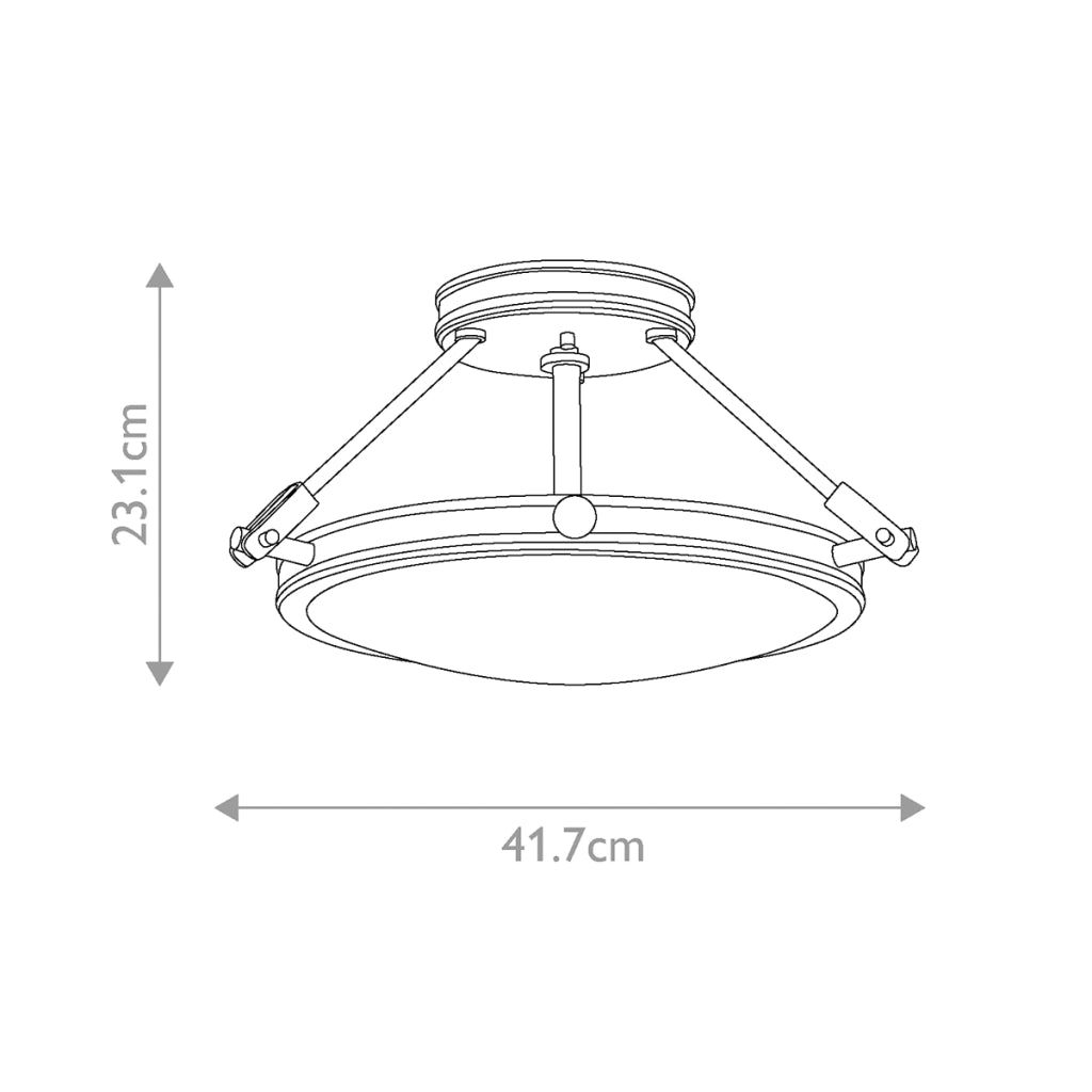 Plafoniera industriale nera Ø42 Collier Hinkley 3xE14