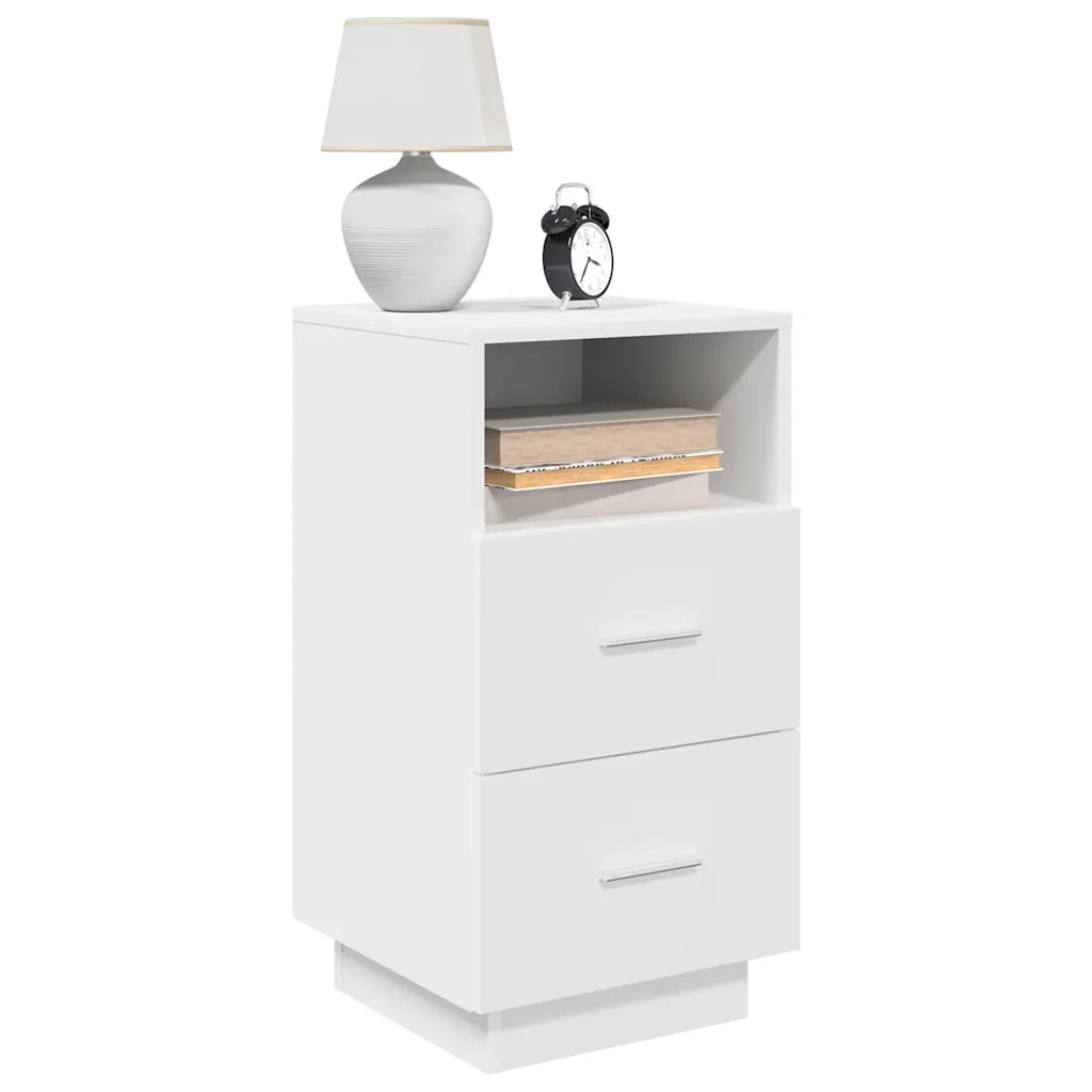 Comodino con 2 Cassetti Bianco 36x36x68 cm 858578