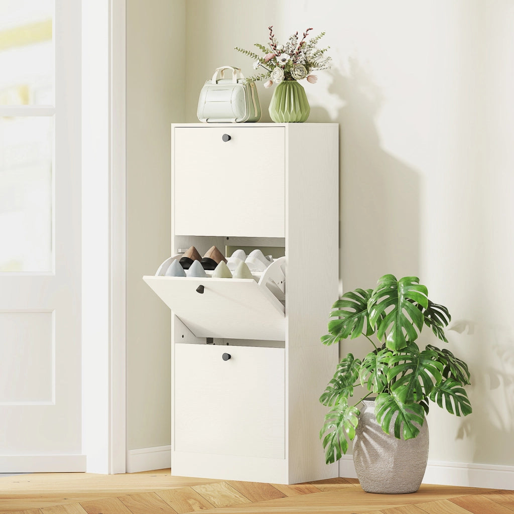 Armadio con Ante Battenti e Ripiani Regolabili ¨C Minimal ¨C 47x28x115 cm Bianco Veteado