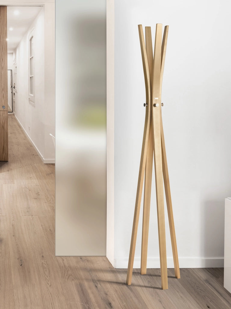 Attaccapanni Herdasa legno di faggio finitura naturale 182x42x42