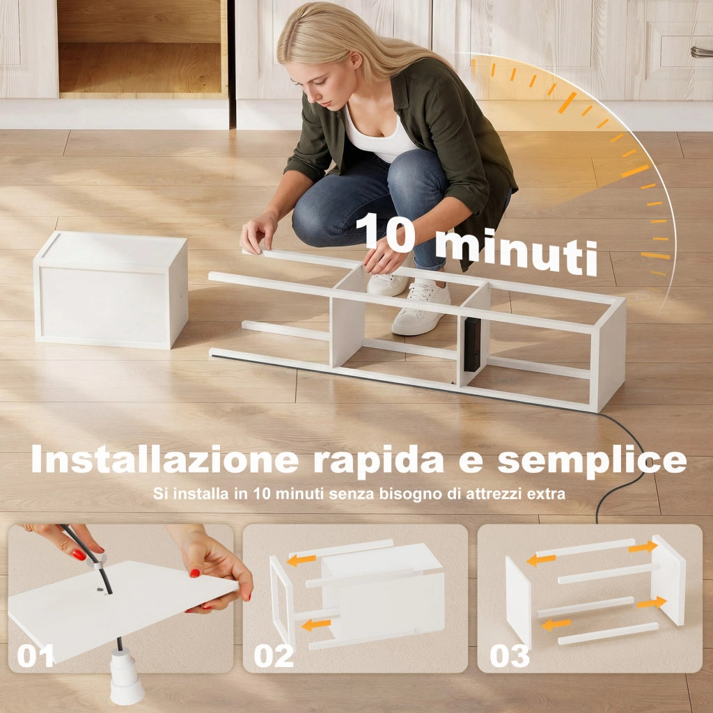 Lampada da Terra con Ripiani e USB ¨C zephmum ¨C Bianco
