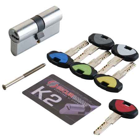 CILINDRO SAGOMATO 'K2' SECUREMME 80 mm (30+10+40) - SECUREMME