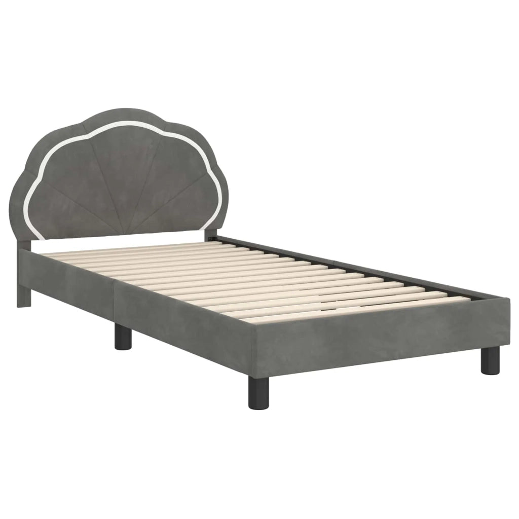 Struttura letto Bambini | Letto Infantile | Lettino con testata Grigio Scuro 90 x 200 cm