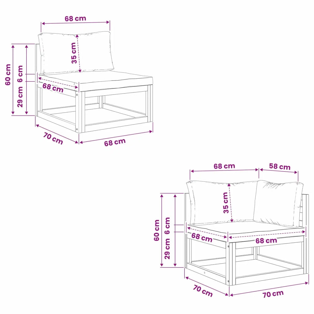 Set divano componibile con cuscini 2 pz 2 posto 42028317