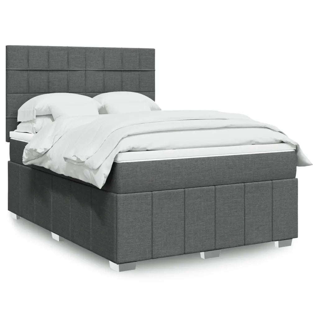 Giroletto a Molle con Materasso Grigio Scuro 160x200 cm Tessuto 3294020