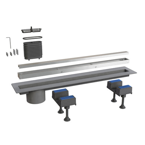 CANALISSIMA DA PAVIMENTO CON GRIGLIA IN ALLUMINIO- mm 1100- BONOM- pezzi 1