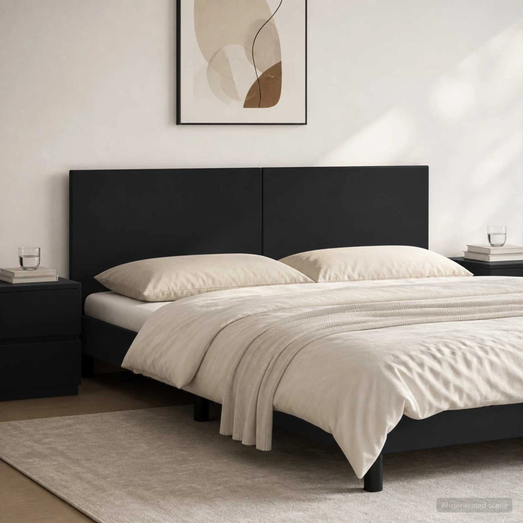 Testiera da Muro BREDA Nero Legno ingegnerizzato 897586