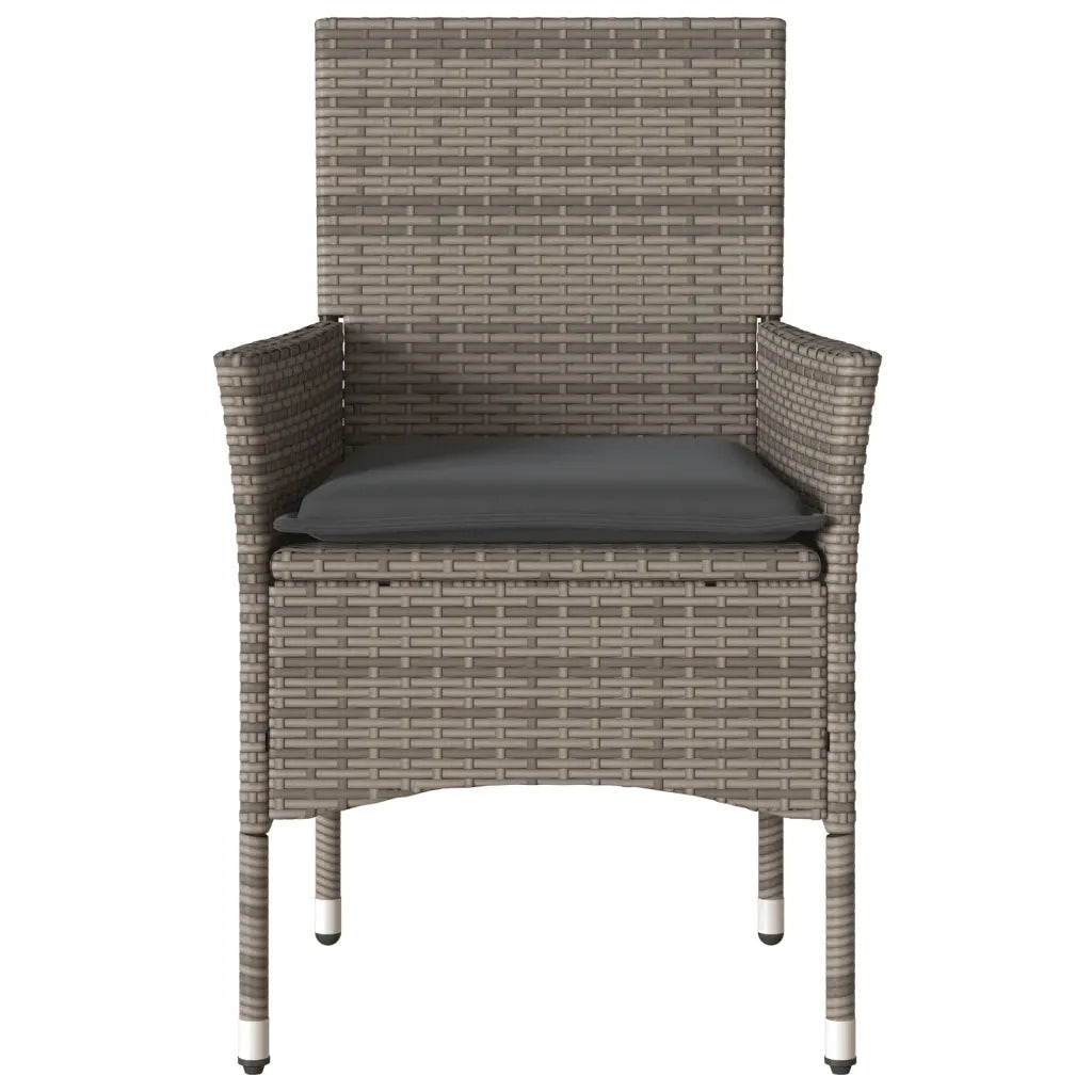 Sedie da Giardino con Cuscini 2 pz | Sedie da Esterno Grigie in Polyrattan