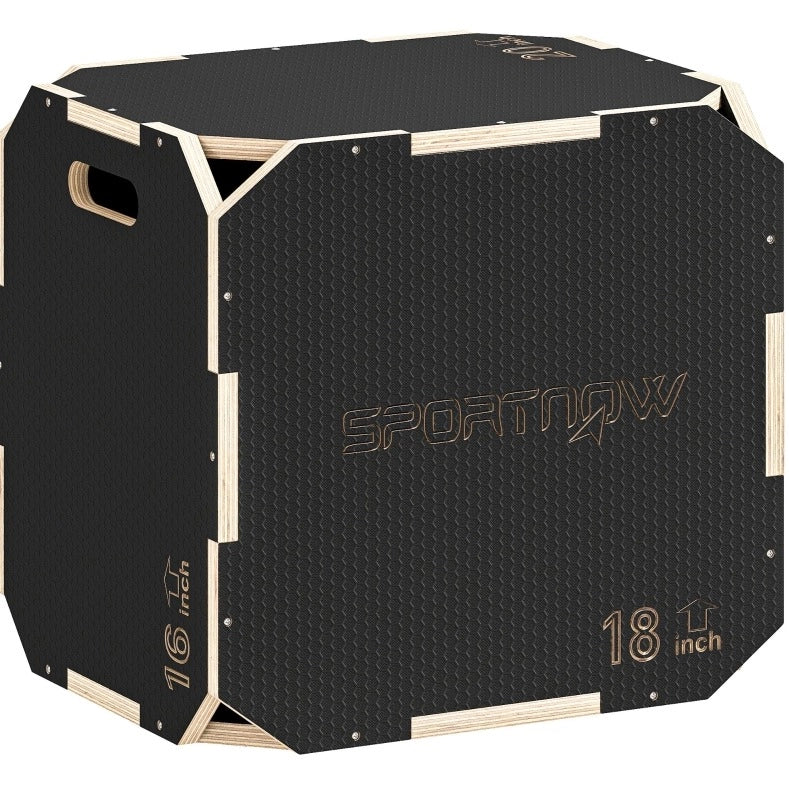 Plyo box 51x48x41 cm nera in legno, 3 altezze selezionabili