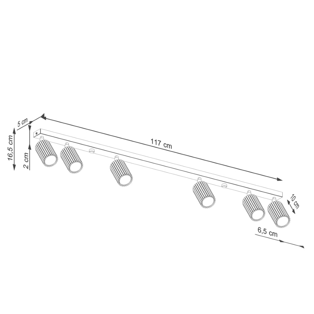 Lampada da soffitto KARBON 6L bianco