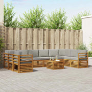 Set divano sezionale 11 pcs Grigio Naturale e Chiaro 3375581