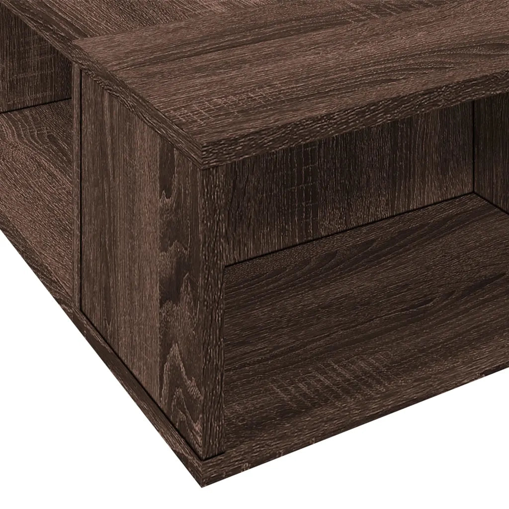 Letto singolo | Letto per adulti | Giroletto Rovere Marrone 75x190 cm in Legno Multistrato