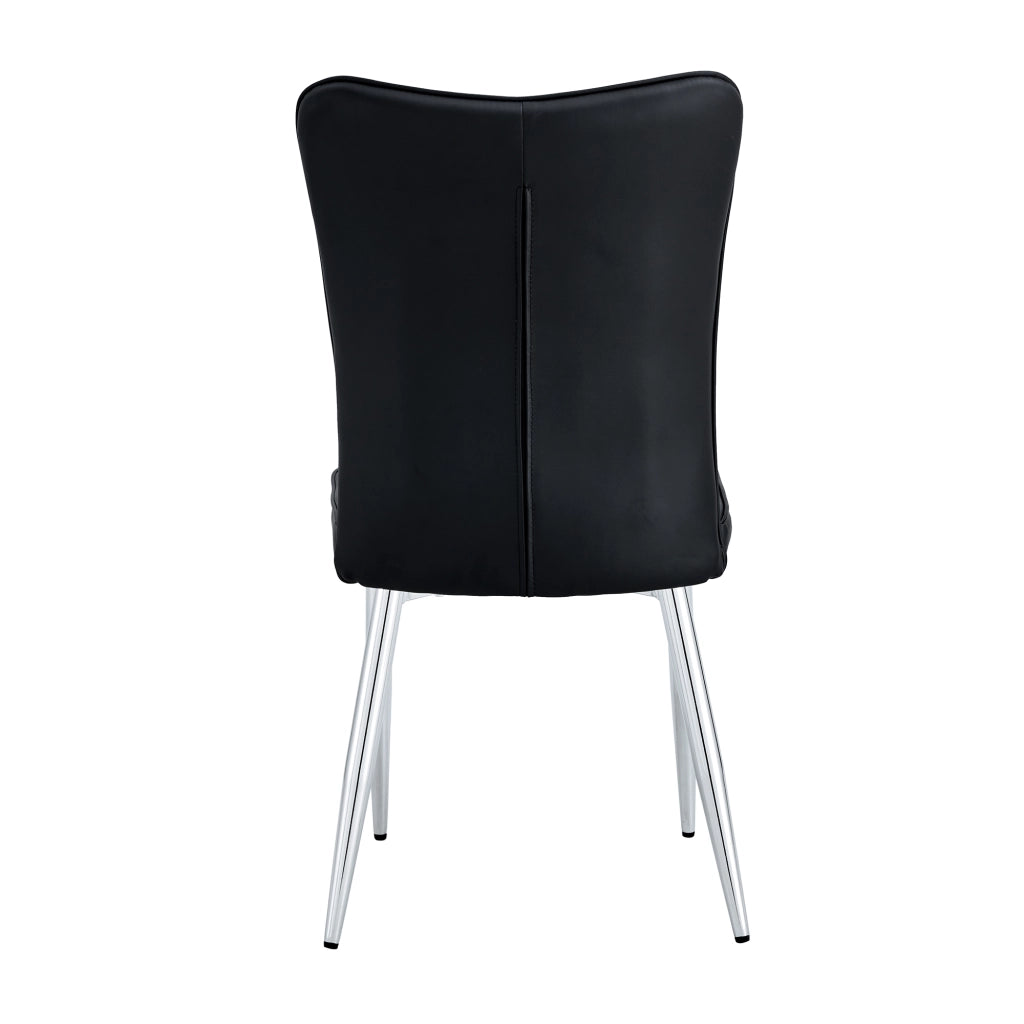 Sedie da Pranzo Modern Design ¨C MINIMAL ¨C Nero, Gambe in Metallo Argento, Set 2 Pezzi