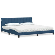 Letto con Materasso Hanko Blu 200x200 cm in Tessuto