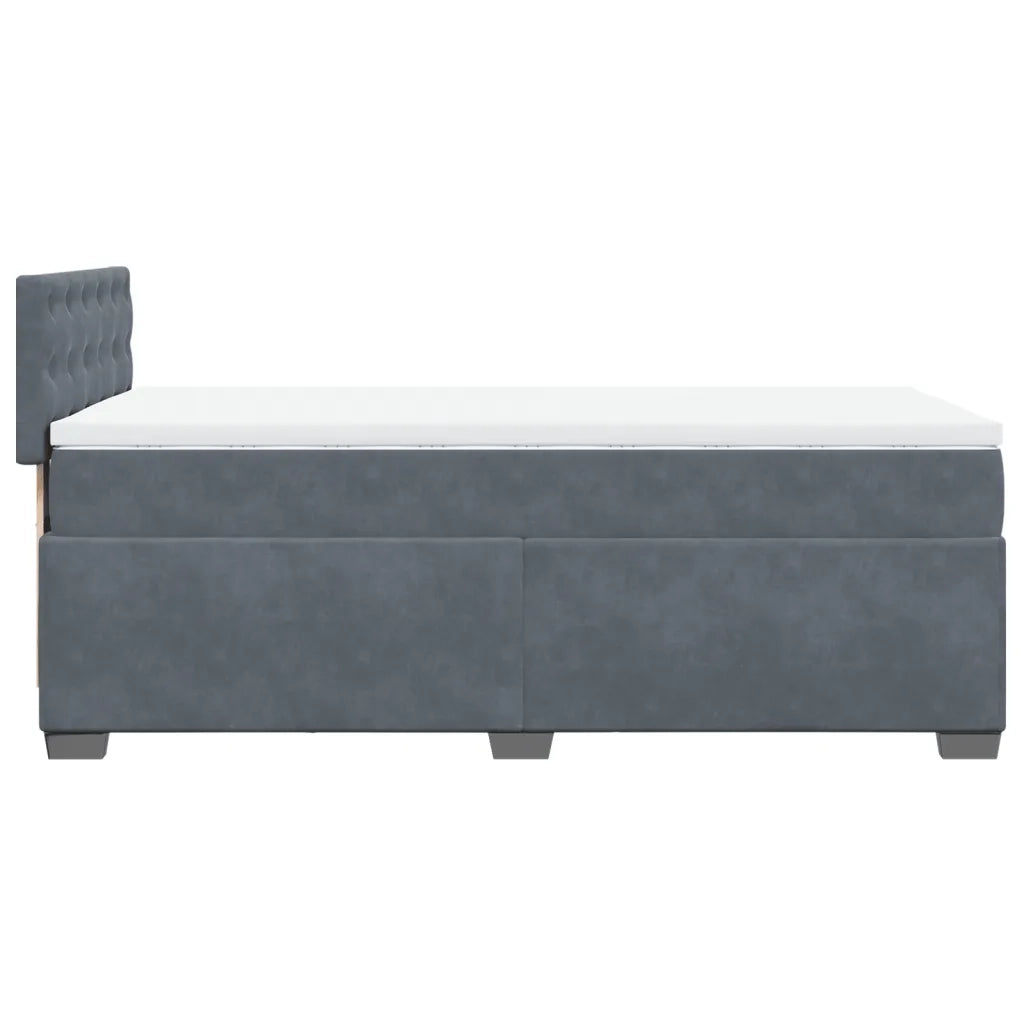 Giroletto a Molle con Materasso Grigio Scuro 90x200 cm Velluto 3288511