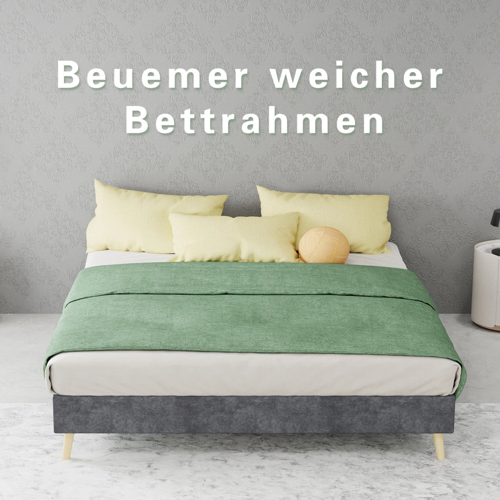 letto tela e metallo grigio 140 x 200 cm