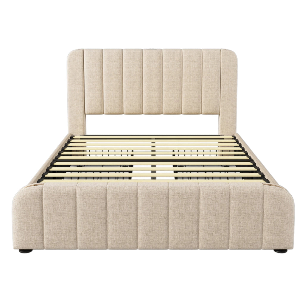 Letto matrimoniale imbottito 160x200 cm con materasso