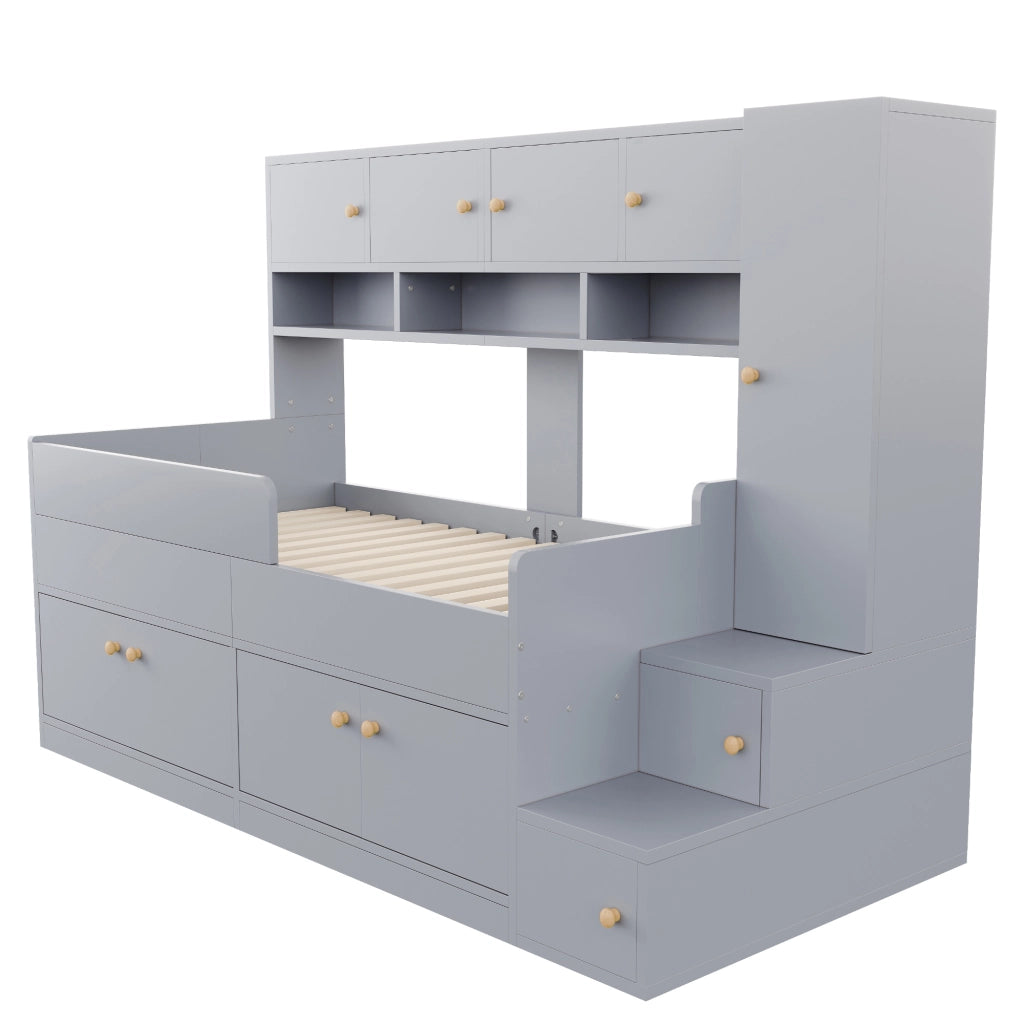letto in legno grigio 96 x 238 cm