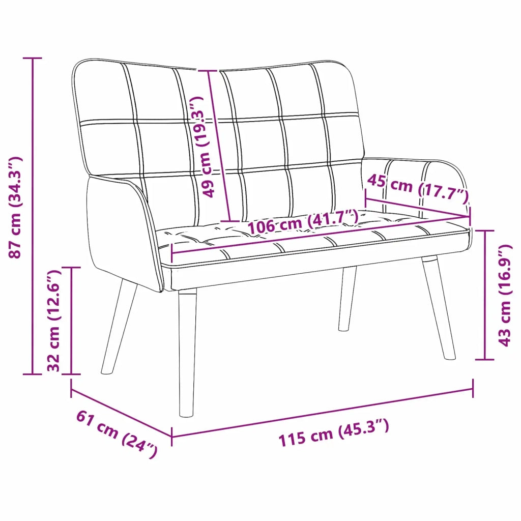 Sofa a Due Posti Talpa 115 x 61 x 87 cm Tessuto 42028897