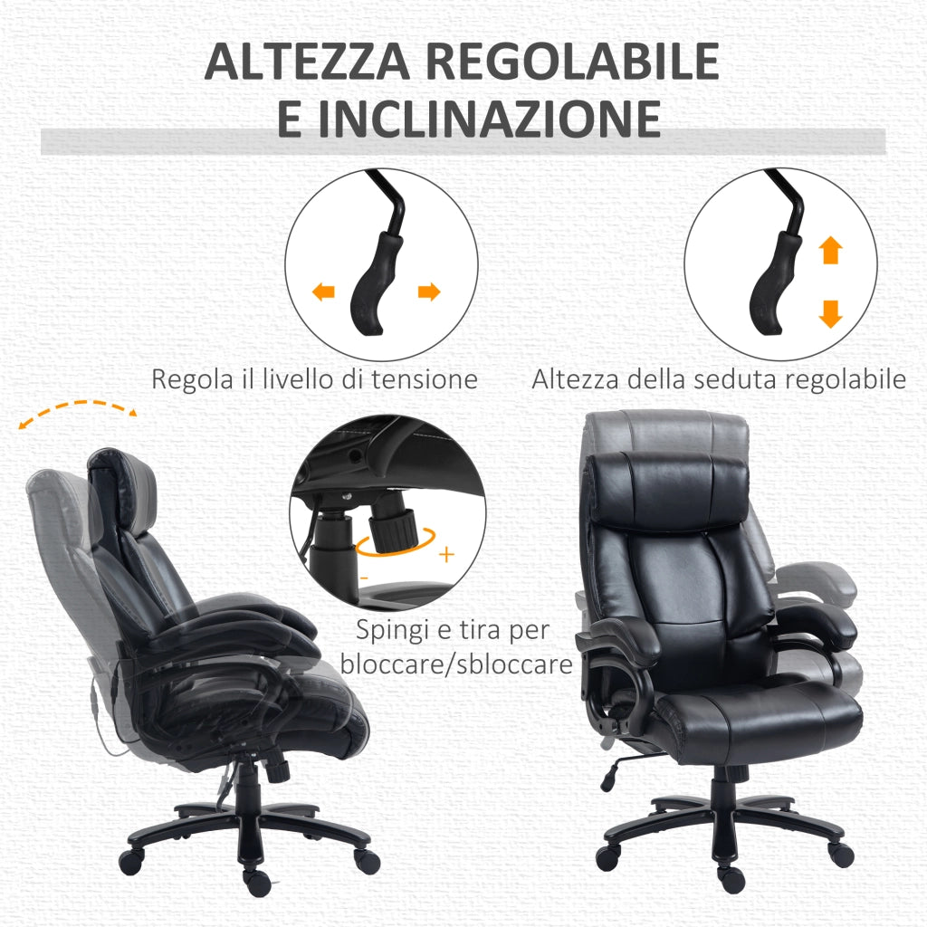 Poltrona Massaggiante Riscaldata da Ufficio ¨C Minimal ¨C Nera